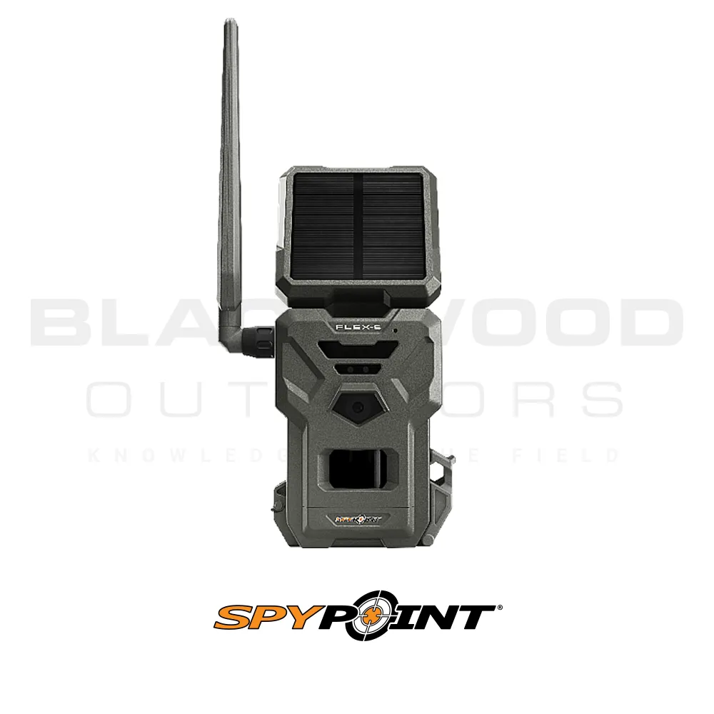 Spypoint Flex-S trail camera with solar panel power.