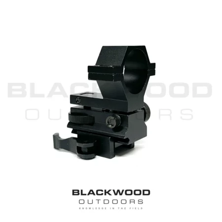 Quick release adjustable IR torch mount lever side view