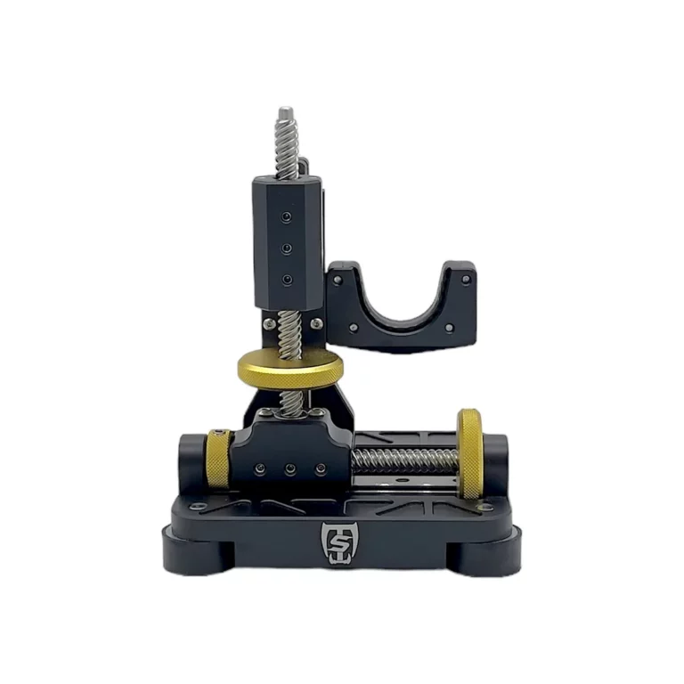 Saber Tactical Pro Bench Monopod mounted on air rifle for benchrest shooting